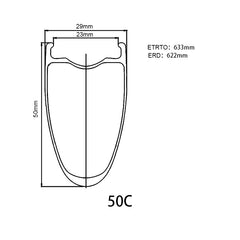 36/50 Pie Carbon Spoke 23mm