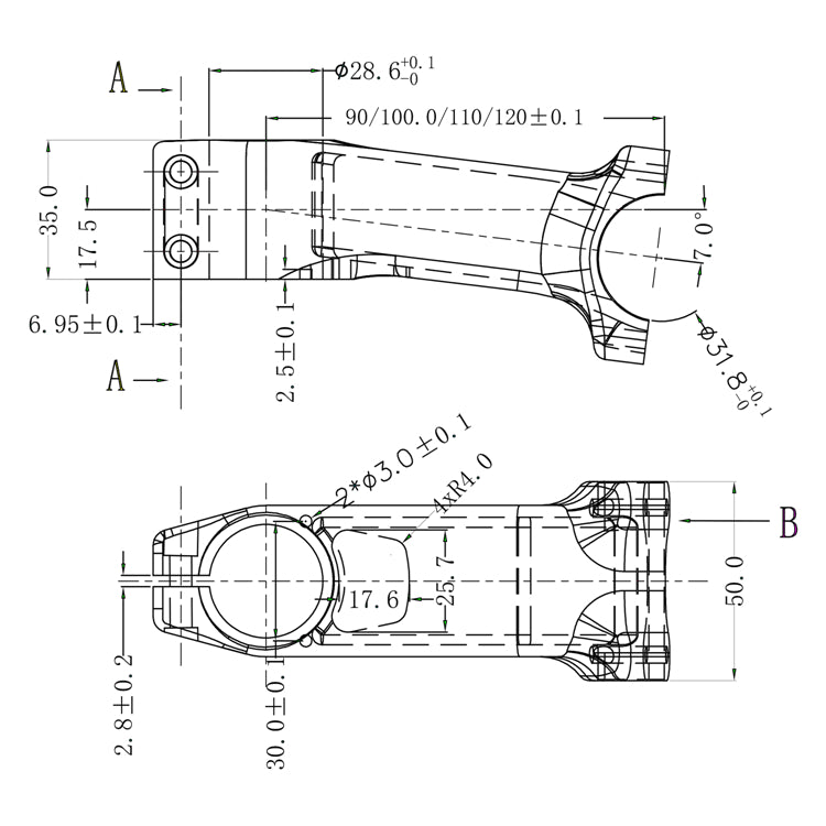 Kohlefaser Vorbau ST-X: