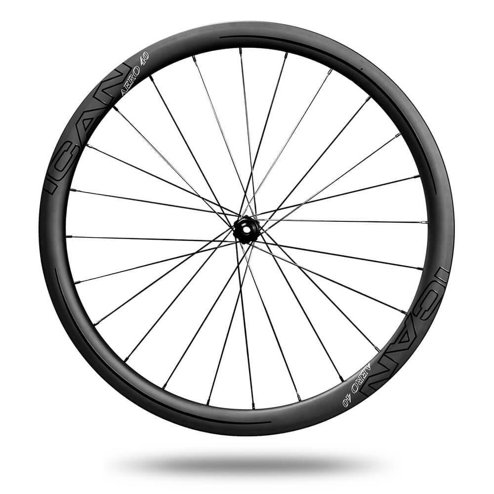 ICAN AERO 40 clincher tubeless ready carbon road bike disc wheelset with DT240s centerlock hubs 25mm wide